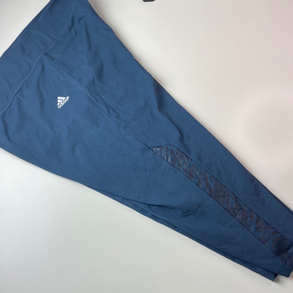 Adidas Womens 2XL Aeroready Capri 3/4 Leggings UFORU Halo Blue High Rise Workout